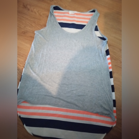 Vintage Havana Gray and Orange Striped Tank - Picture 1 of 4